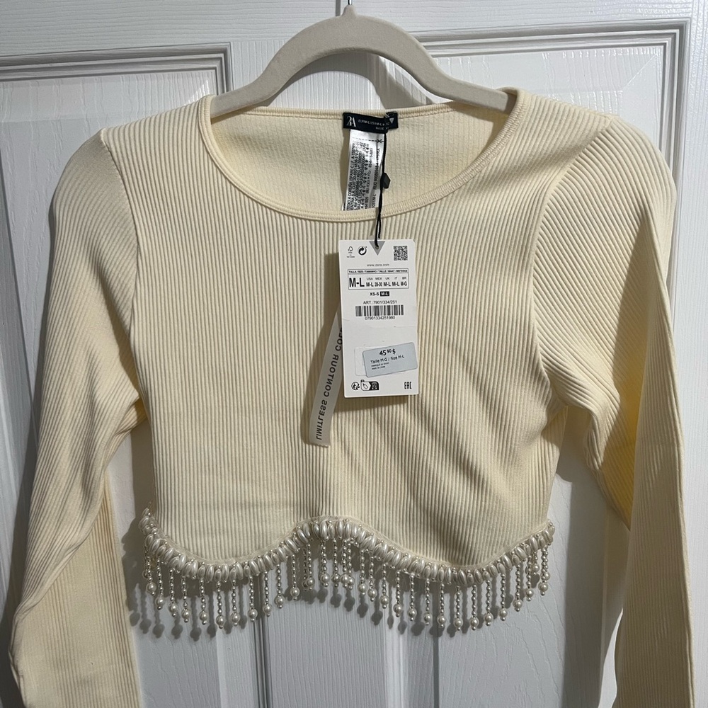 Zara pearl top *NWT*